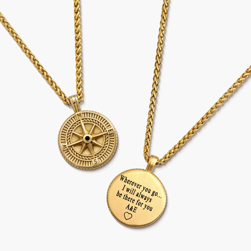 14k Yellow Gold Compass Rose Necklace (made to order) | Coast GoldWorks